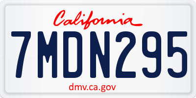 CA license plate 7MDN295
