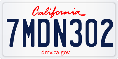 CA license plate 7MDN302
