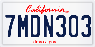 CA license plate 7MDN303