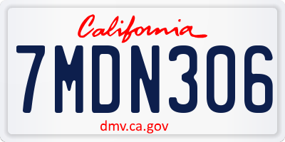 CA license plate 7MDN306