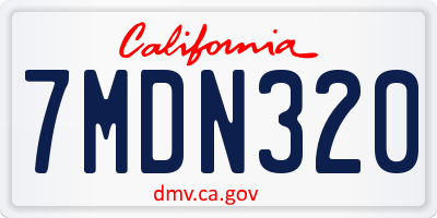 CA license plate 7MDN320