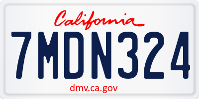 CA license plate 7MDN324