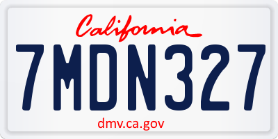 CA license plate 7MDN327