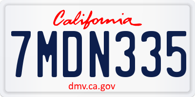 CA license plate 7MDN335