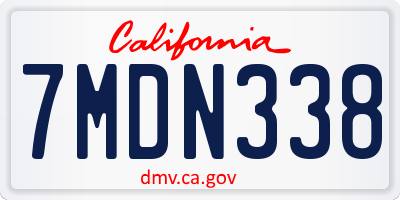 CA license plate 7MDN338