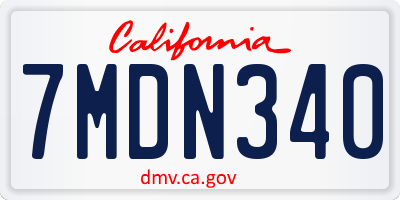 CA license plate 7MDN340