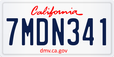 CA license plate 7MDN341