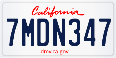 CA license plate 7MDN347
