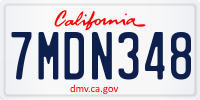 CA license plate 7MDN348