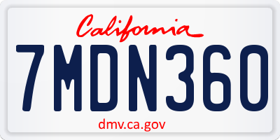 CA license plate 7MDN360