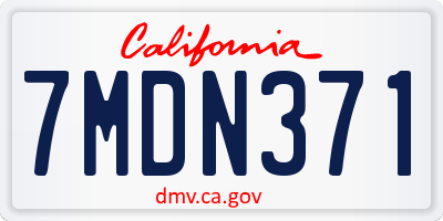 CA license plate 7MDN371
