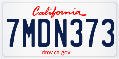 CA license plate 7MDN373