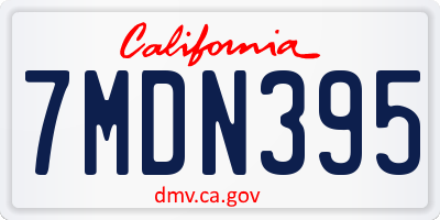 CA license plate 7MDN395