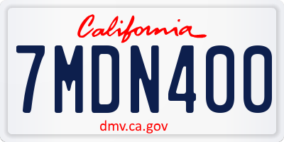 CA license plate 7MDN400