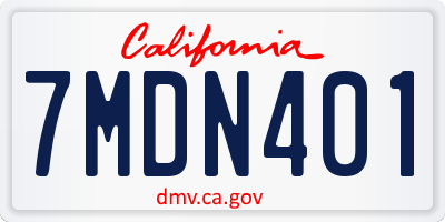 CA license plate 7MDN401