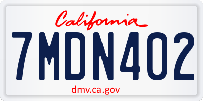 CA license plate 7MDN402