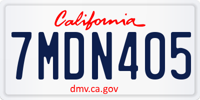 CA license plate 7MDN405