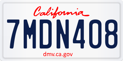 CA license plate 7MDN408