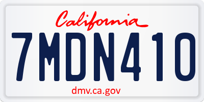 CA license plate 7MDN410