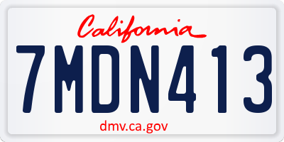 CA license plate 7MDN413
