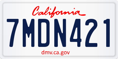 CA license plate 7MDN421