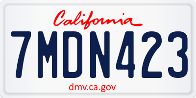 CA license plate 7MDN423