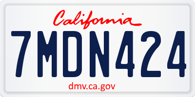 CA license plate 7MDN424