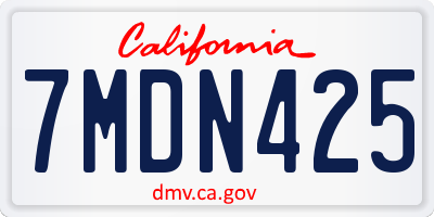 CA license plate 7MDN425
