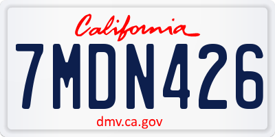 CA license plate 7MDN426