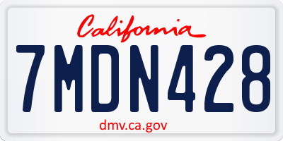 CA license plate 7MDN428
