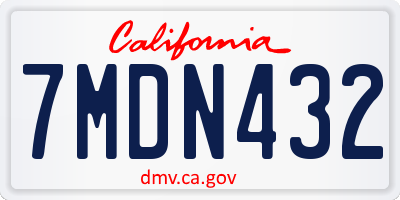 CA license plate 7MDN432