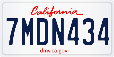CA license plate 7MDN434