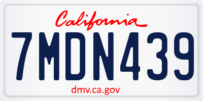 CA license plate 7MDN439