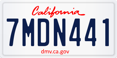 CA license plate 7MDN441