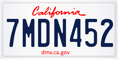 CA license plate 7MDN452