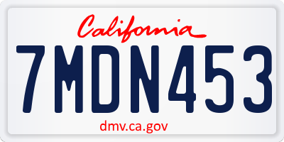 CA license plate 7MDN453