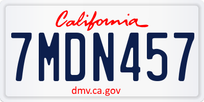 CA license plate 7MDN457