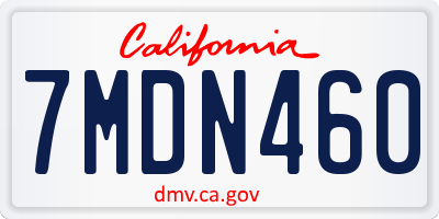 CA license plate 7MDN460
