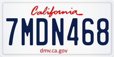 CA license plate 7MDN468