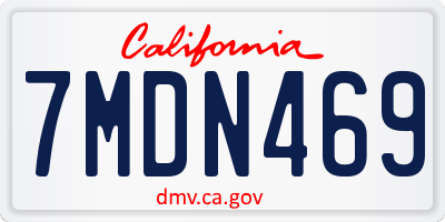 CA license plate 7MDN469