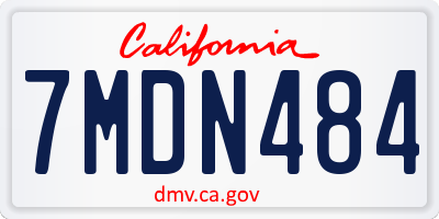 CA license plate 7MDN484