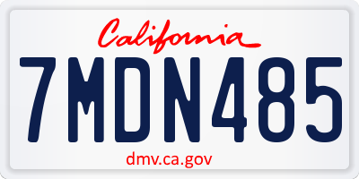 CA license plate 7MDN485