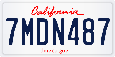 CA license plate 7MDN487