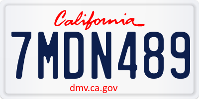 CA license plate 7MDN489