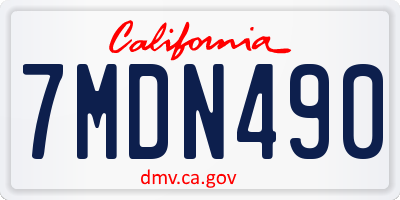 CA license plate 7MDN490