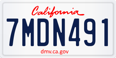 CA license plate 7MDN491