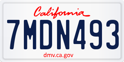 CA license plate 7MDN493