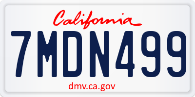 CA license plate 7MDN499