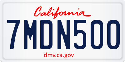 CA license plate 7MDN500