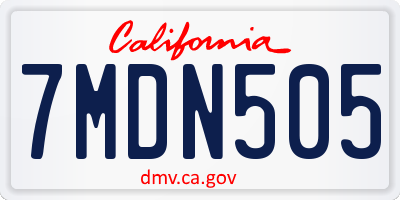 CA license plate 7MDN505